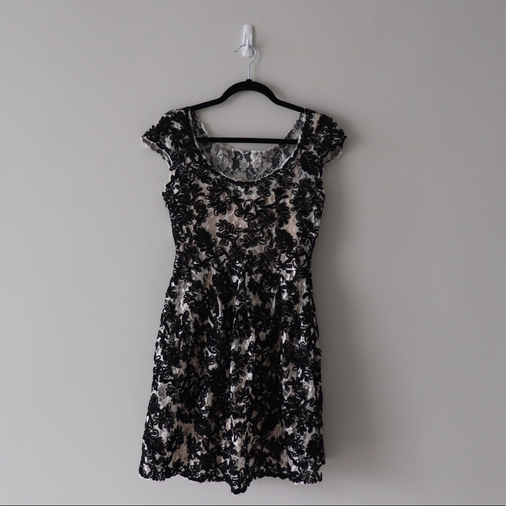 B+W Ribbon Cocktail Dress by Yoana Baraschi
